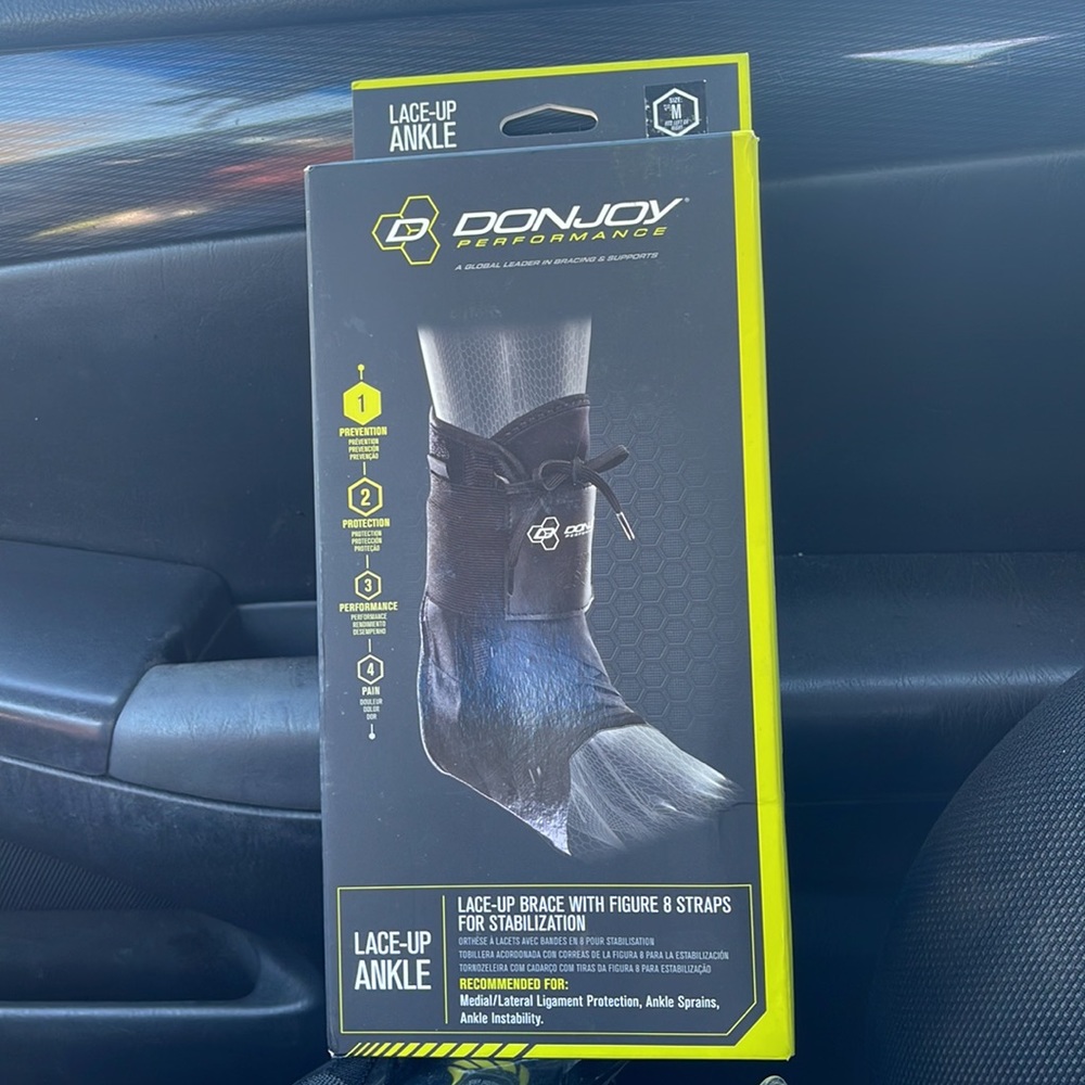 DonJoy's comprehensive Lace-up brace with figure 8 straps for stabilizat…